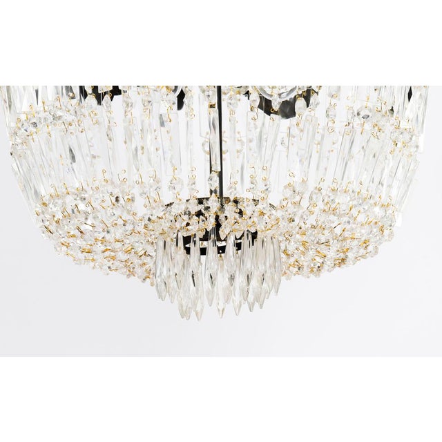 Antique Louis Revival Cut Crystal 14-Light Ballroom Chandeliers, 1920s, Set of 6 For Sale - Image 13 of 18