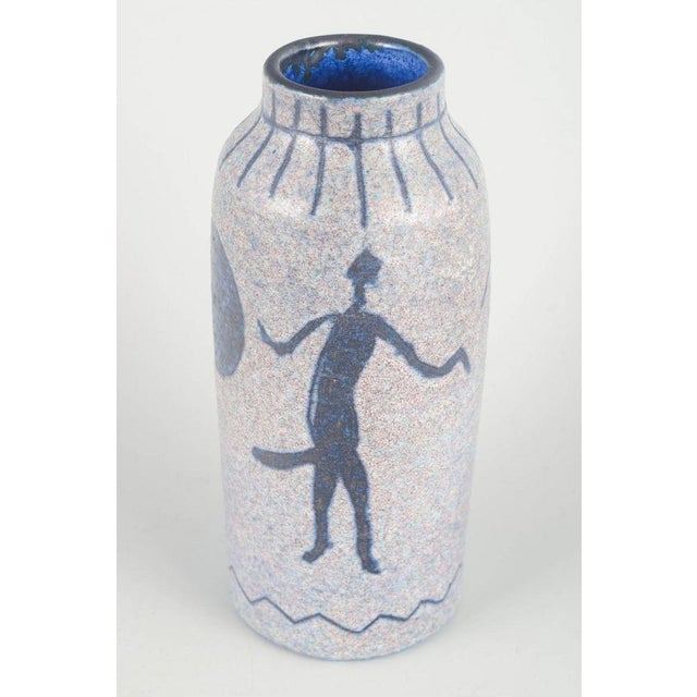 Mid-Century Ceramic Vase with Primitive Figures by Joseph Lloyd, Smögen, Sweden For Sale - Image 3 of 5