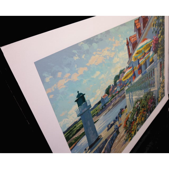 1990s Howard Behrens Lighthouse at Sauzon Signed Ltd Serigraph on Paper Fine Art From 1992 For Sale - Image 5 of 9
