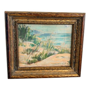 Early 20th Century Original Florence White Williams Coastal Landscape | Impressionist Style Oil Painting | Framed Seascape