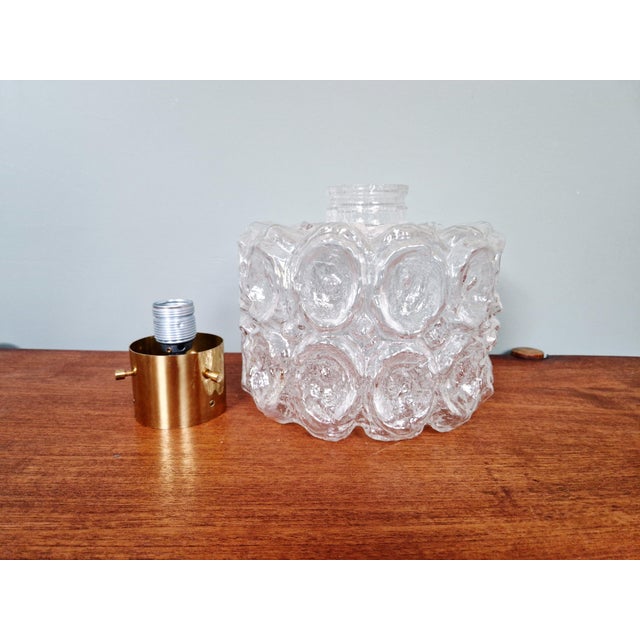 Ceiling Light in Brass and Textured Clear Glass by Helena Tynell for Glashütte Limburg, 1970 For Sale - Image 14 of 16