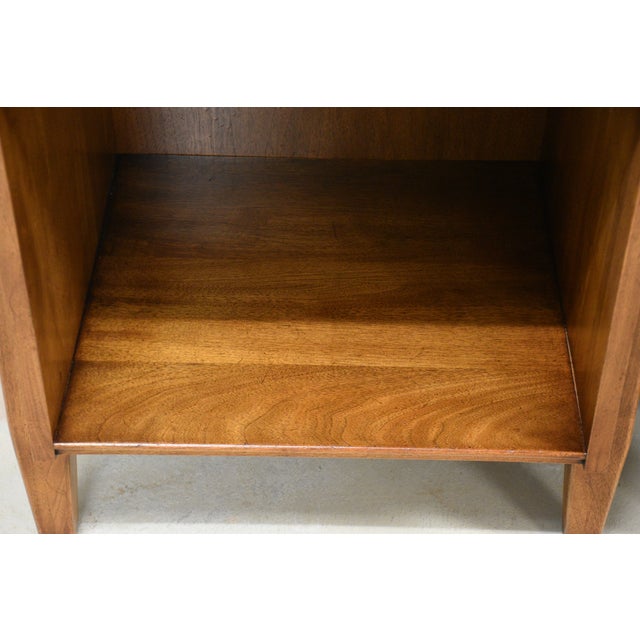 Brown 1960s Refinished Walnut Nightstands by Davis - A Pair For Sale - Image 8 of 10