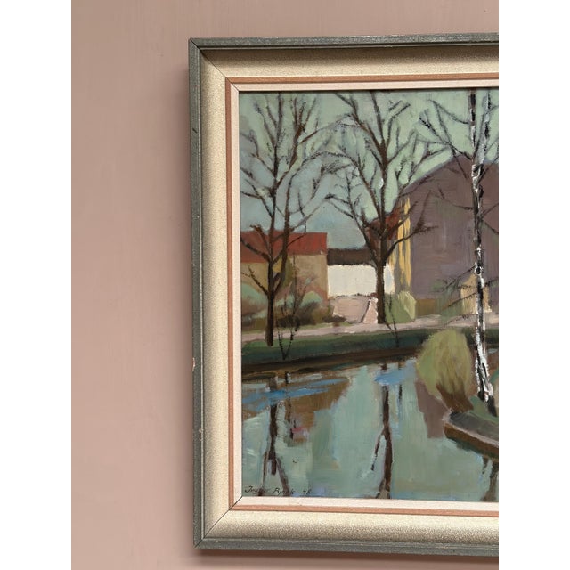 Ingvar Björk, Landscape with Trees & Buildings, 1948, Oil on Canvas, Framed For Sale - Image 12 of 18
