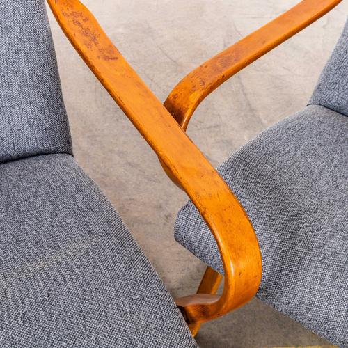 Vintage Lounge Chair in Cotton by Jaroslav Šmídek, 1950s For Sale - Image 4 of 10