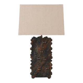 Marbled Vertical Studded Lamp by Lika Moore For Sale