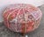 Early 21st Century Large Round Puffy Pink Floral Patchwork Ottoman Footstool For Sale - Image 5 of 8