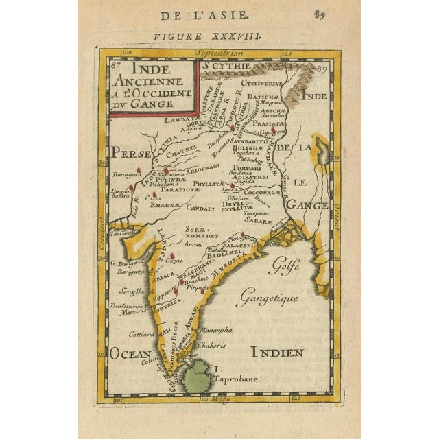 Paper Map of Ancient India by Alain Manesson Mallet, 1683 For Sale - Image 7 of 10