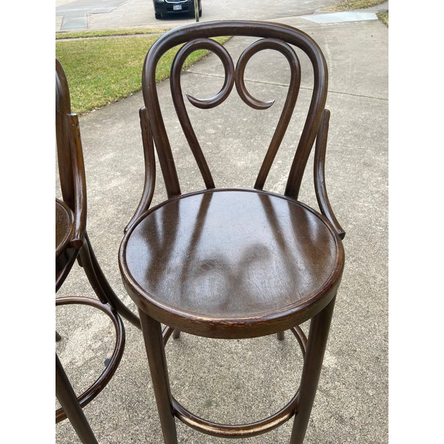 1920s Authentic Bentwood Bar Stools Set of 2 Chairish