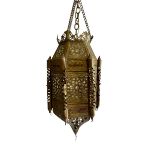 Mid 20th Century Moroccan Pierced Brass Hanging Lantern
