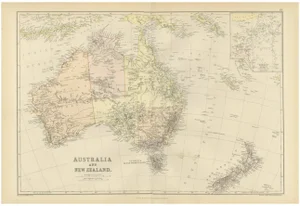 Map of Australia and New Zealand, 1882