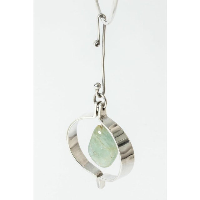 Mid-Century Modern Silver and Beryl Neck Ring by Anna Greta Eker For Sale - Image 3 of 8