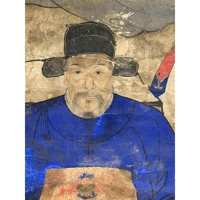 Large Ancestral Portrait of an Aristocratic Couple, Joseon Dynasty (Korea), 1750-1850, Mixed Media For Sale - Image 6 of 15