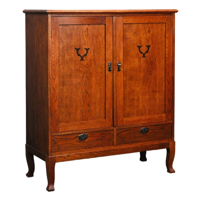 Art Nouveau Cabinet in Oak For Sale