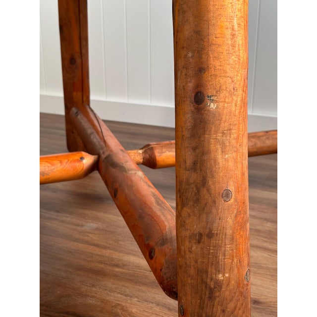 Mid 20th Century Vintage Alpine Scalloped Pine Log Dining Table For Sale - Image 5 of 16