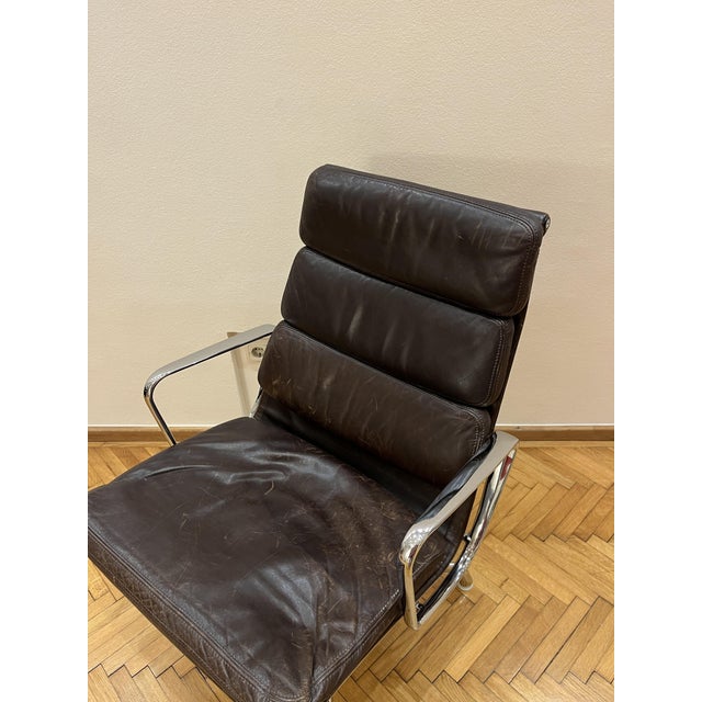 Brown Soft Pad EA 215 Chair by Eames for Vitra, 1990s For Sale - Image 8 of 18