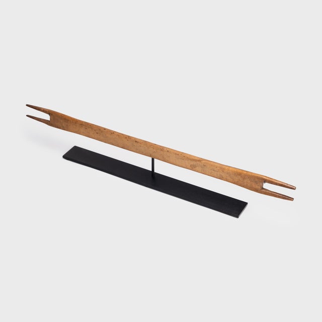 Rustic Chinese Weaving Stick Shuttle, C. 1900 For Sale - Image 3 of 4