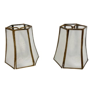 Capiz Shell Chandelier Shades, a Pair For Sale