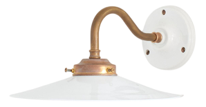 Vintage French Coolie Milk Glass Wall Light, 1920s