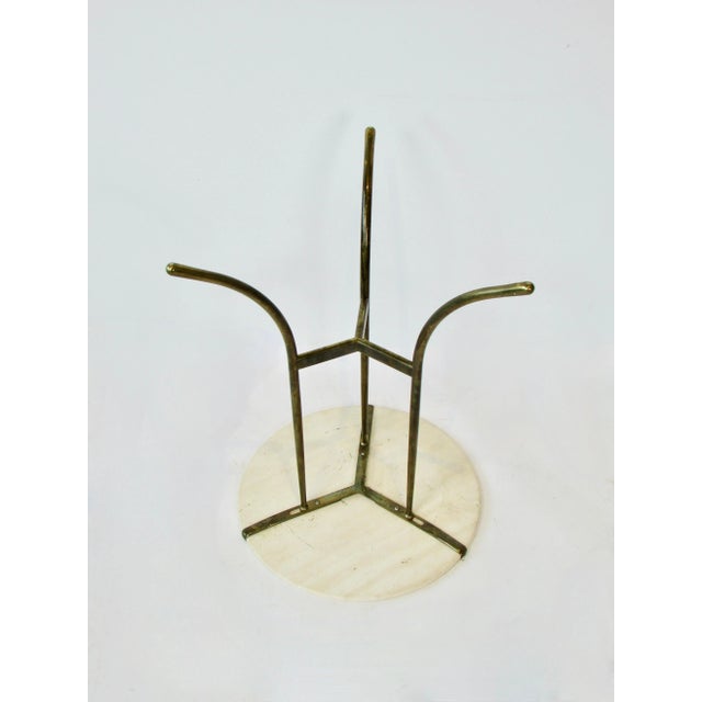 Cedric Hartman Travertine Top Ae Side Table on Brass Base For Sale - Image 12 of 12