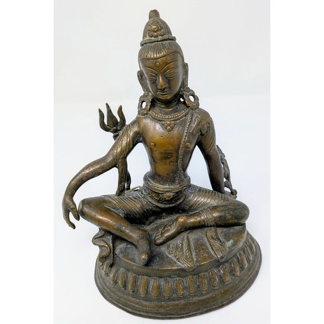 Antique Nepalese Bronze Statue: Tara in Rajalilasana For Sale - Image 4 of 7