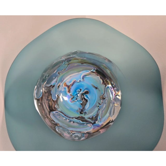 Viz Glass Ocean Dreams Large Nebula Wall Art Platter, 7001bir 20" Blue For Sale - Image 4 of 11