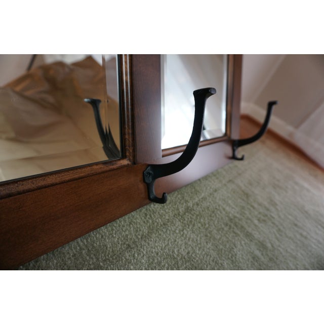 Wall Mount Entry Maple Wood Mirror Coat Rack Chairish