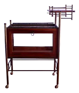 Early 20th Century Antique Mahogany & Brass Bar Cart
