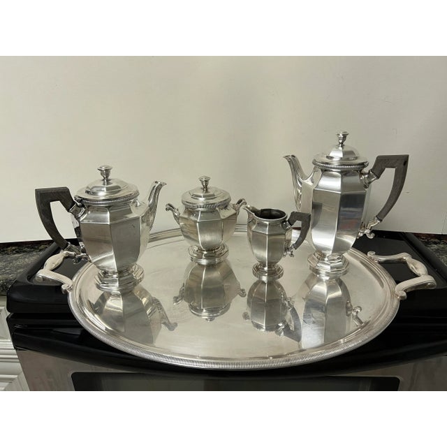 1940s Christofle Gallia France "Colbert" Silverplate Coffee & Tea Service- 5 Pieces For Sale - Image 10 of 10