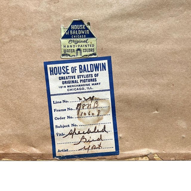 Two Vintage Watercolor Faux Bamboo Bird Paintings House of Baldwin - a Pair For Sale In Oklahoma City - Image 6 of 7