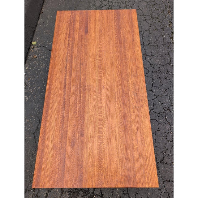 Tiger Oak Mission Style Coffee Table With Cedar Lined Drawers For Sale - Image 15 of 17