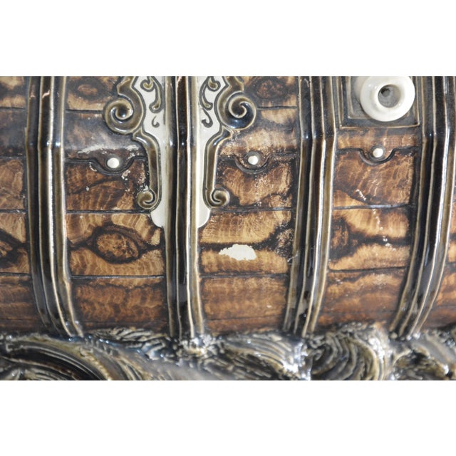 White Late 1800s Majolica Ship Surrounded by Animals For Sale - Image 8 of 11