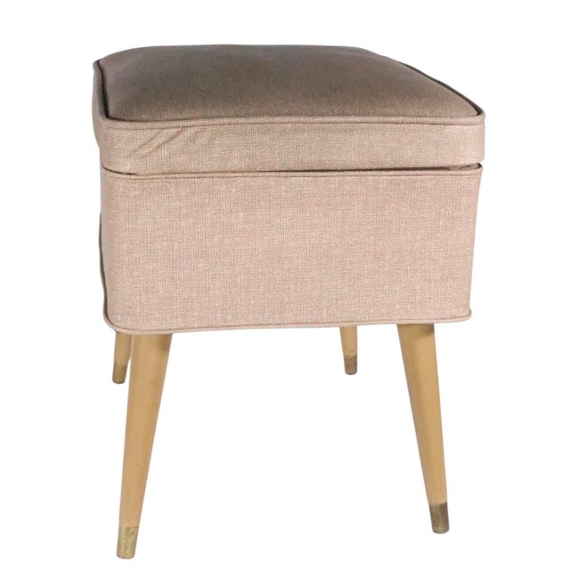 Brown Mid Century Singer Sewing Bench For Sale - Image 8 of 17