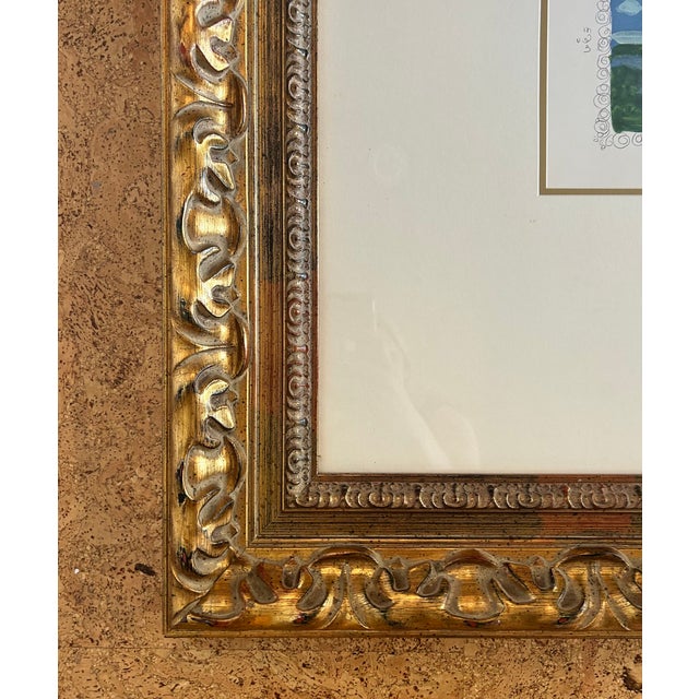 1930s Framed Landscape Lithograph For Sale - Image 9 of 9