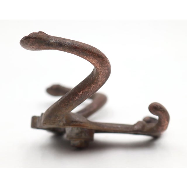 Metal Pair of Victorian Cast Iron Antique Hall Tree Hooks For Sale - Image 7 of 7