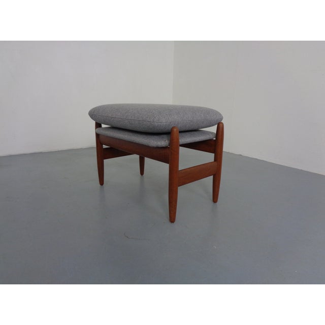 Hans Olsen Teak Stool or Ottoman by Hans Olsen for Frem Røjle, Denmark, 1960s For Sale - Image 4 of 13