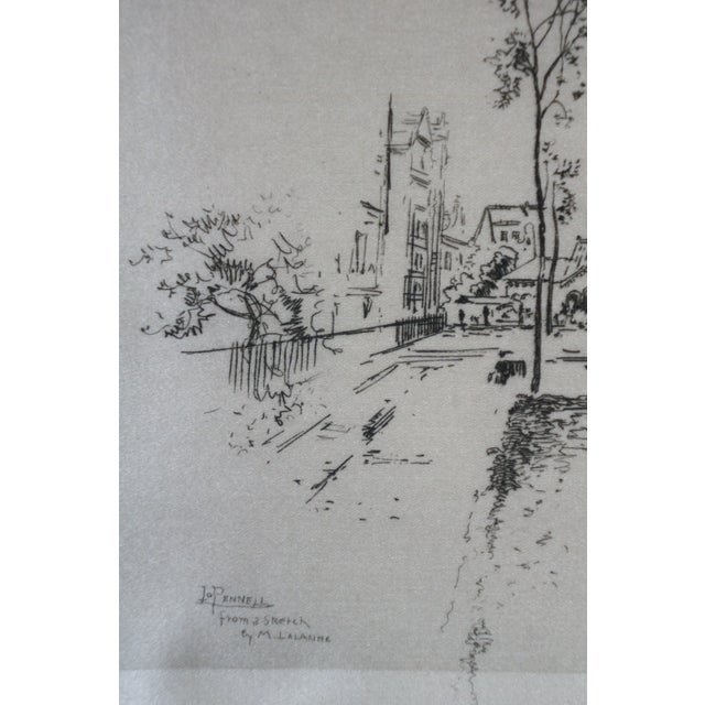 Mid 20th Century 4 Vintage European Cityscape Etchings Colman Vanderhoof Pennell 14", Set of 4 For Sale - Image 11 of 14