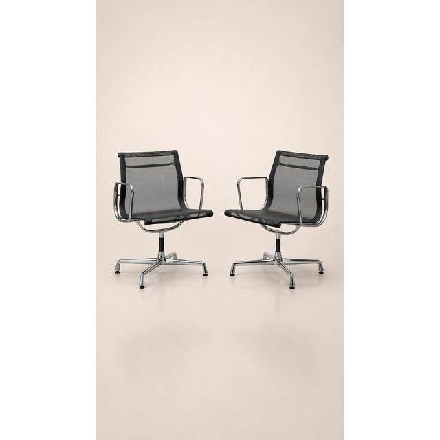 Black EA 103 Aluminum Office Chairs by Charles and Ray Eames for Vitra, 2005, Set of 2 For Sale - Image 8 of 8