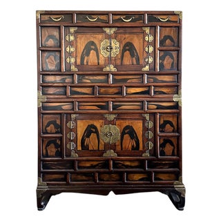 Korean Antique Pine and Persimmon Wood Stacking Nong Cabinets For Sale