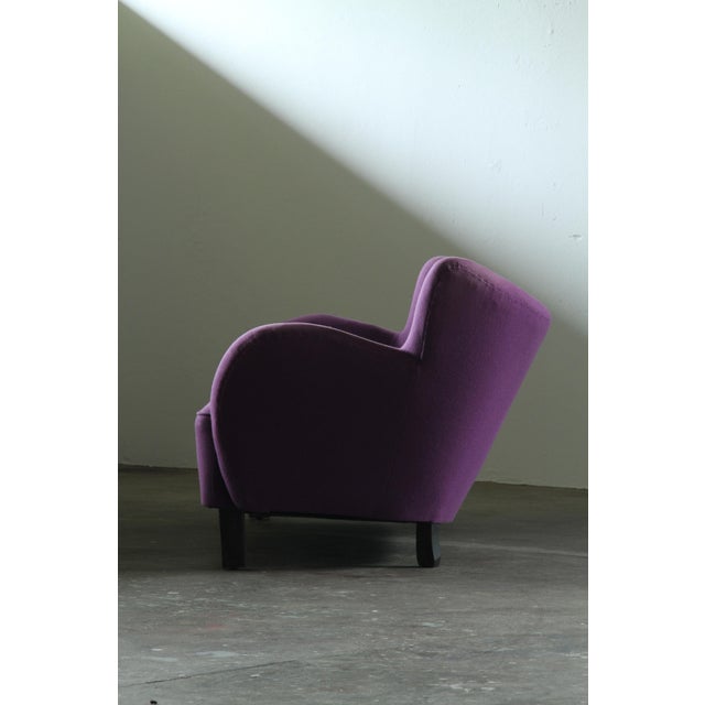 Wood Danish Club Sofa by Fritz Hansen & Flemming Lassen, 1930s For Sale - Image 7 of 18