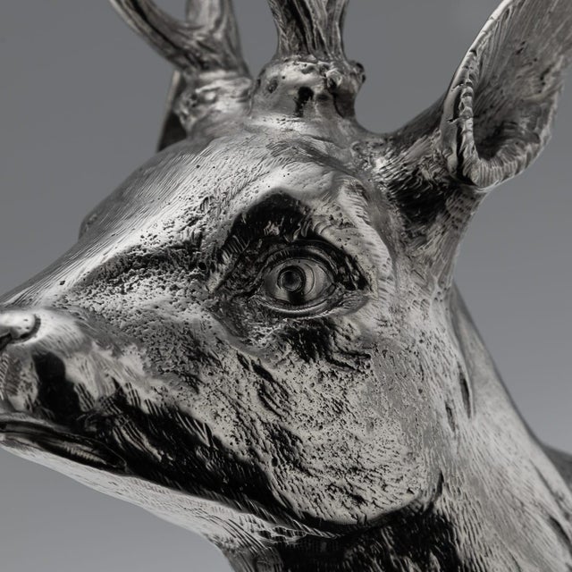 20th Century German Silver Statues of a Reindeer, Hanau, 1920s For Sale - Image 15 of 18