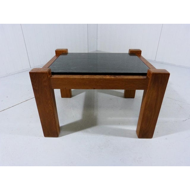 Brutalist Coffee Table in Oak & Natural Stone, 1970s For Sale - Image 15 of 15
