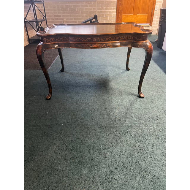 1970s Maitland-Smith Hand-Painted Chinoiserie Coffee Table Philippines Signed For Sale In Cleveland - Image 6 of 7