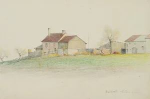H. Christianen, Homestead near Fischbach in Luxembourg, 1924, Pencil