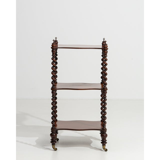 Wood 19th Century Victorian Three-Tier Wooden Etagere Shelf For Sale - Image 7 of 14