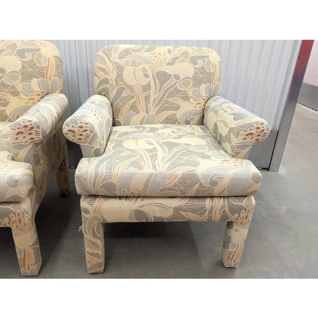 1990s Modern Upholstered Parsons Armchairs by Clyde Peasron - Set of 2 For Sale - Image 9 of 12