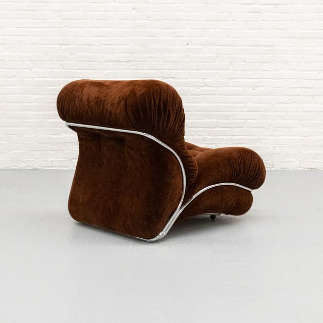 Brown Italian Corolla Lounge Chair by I.P.E, 1970s For Sale - Image 8 of 18