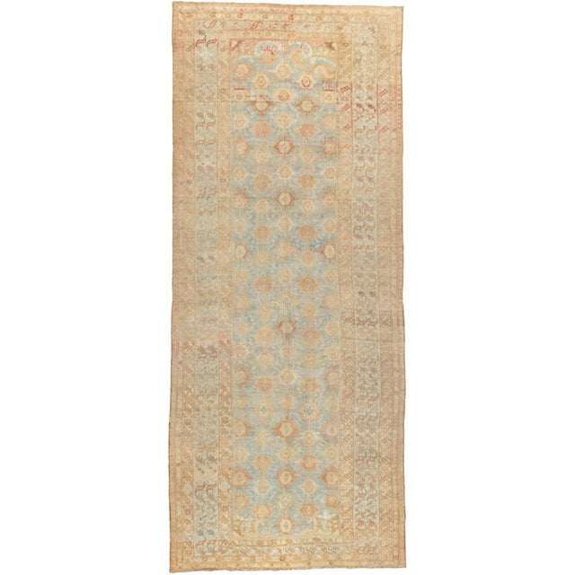 Antique Light Blue Malayer Corridor Rug - 8' x 19'4" For Sale - Image 4 of 11