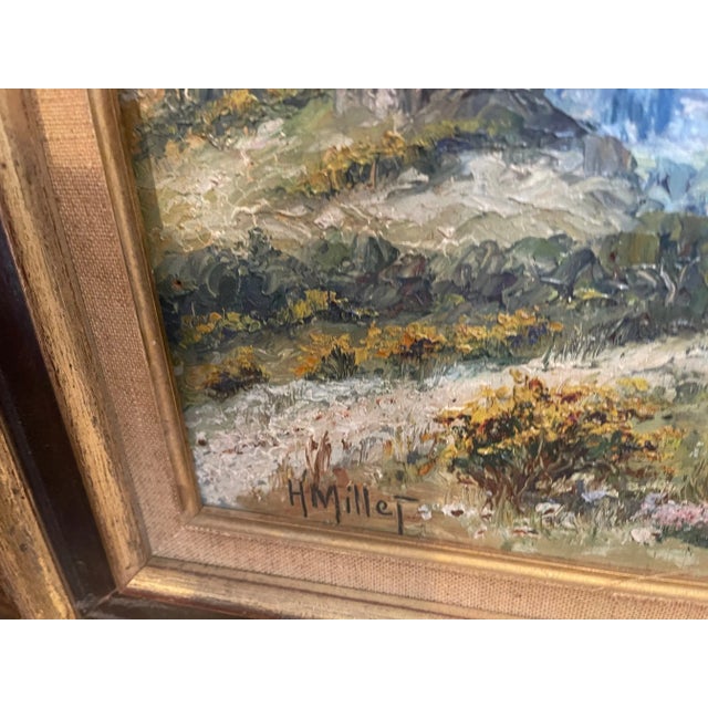 French Country Early 20th Century French Country Landscape Oil Painting, Framed For Sale - Image 3 of 7
