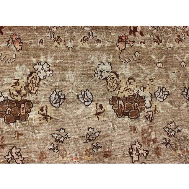 Antique Turkish Tulu Rug With Soft Beige, Warm Brown, and Cream Accents For Sale - Image 9 of 11