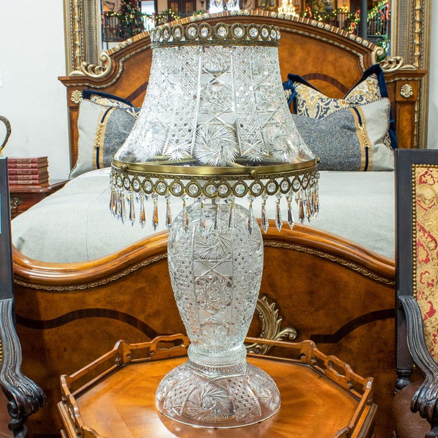 Antique cut crystal table lamps best sale